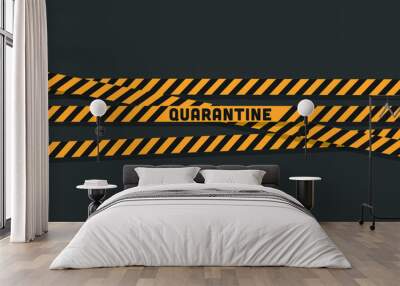 Yellow Quarantine Barricade Tape Flat Style Wall mural