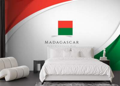 abstract independence day of madagascar country banner with elegant 3d background Wall mural