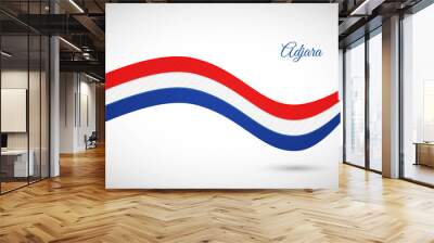 Happy national day of Adjara. Creative shiny wavy flag background with text typography. Wall mural