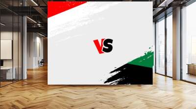 Creative Indonesia vs Kuwait brush flag illustration. Artistic brush style two country flags relationship background Wall mural