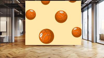 Basketballs. Seamless pattern, Vector sport game illustration. Wall mural