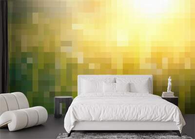 Abstract green mosaic pattern background  Wall mural