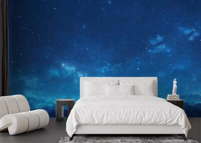 A captivating 2d illustration of the vast expanse of outer space filled with a dazzling backdrop of stars awaits offering ample copy space for your creative vision This celestial artwork evo Wall mural