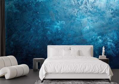 Abstract blue texture on canvas art background Wall mural