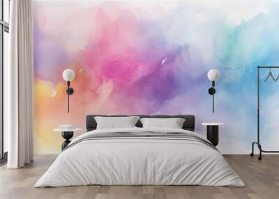 An illustration with abstract brush strokes on a background made of watercolor paper Wall mural