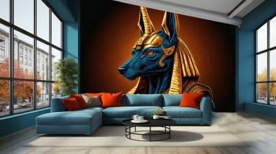 Anubis or Inpu, a god of Egypt. Generative AI Wall mural