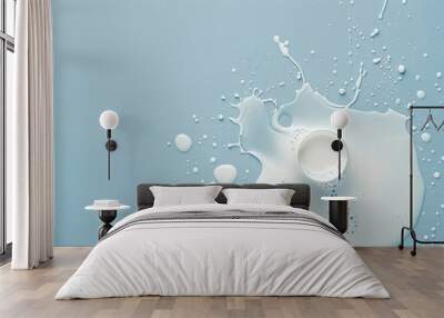 Baby s milk on blue backdrop Wall mural