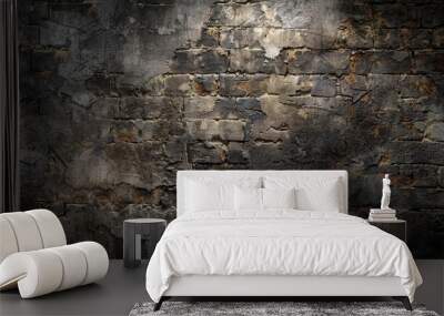 Background of a weathered wall with a brick grunge look Wall mural