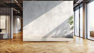 Background shadow on a wall from window made of white concrete Wall mural