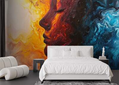 Captivating Half Mo Painting: A Stunning Half Mo Painting that Mesmerizes with its Unique Composition Wall mural