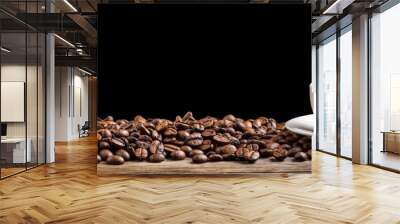 Coffee and beans on table Wall mural