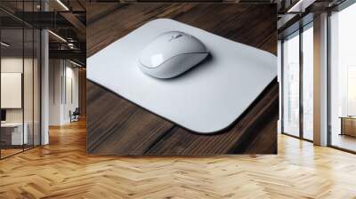 computer mouse on a white mouse pad Generative AI Wall mural