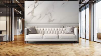 Contemporary luxury living room with mock up furniture and black white marble wall pattern Wall mural