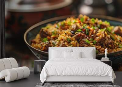 Delicious Chinese Xinjiang Mutton Hand Pilaf Wall mural