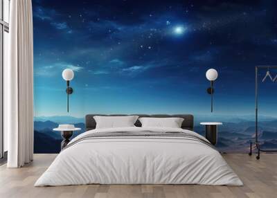 Desert dunes and stars in the night sky photo illustration Wall mural