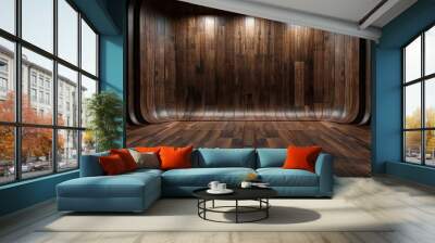 Elegant brown wooden backdrop Wall mural