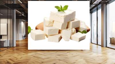 Feta cheese on a transparent background. Wall mural