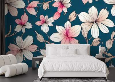 Floral seamless pattern with beautiful flowers. flowers Pattern for summer fashion prints. Wall mural