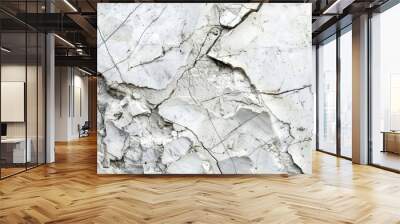 Grunge white stone marble concrete wall with scratches and cracks for textured background Modern grey painted limestone texture backdrop Wall mural