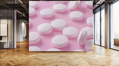 Hydroxychloroquine tablets for medical use with blank space Wall mural