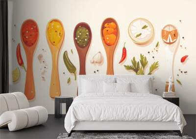 Isolated fresh vegetable chili seasoning icon Wall mural