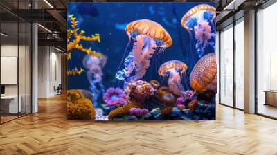 Jellyfish in a Saltwater Aquarium Wall mural