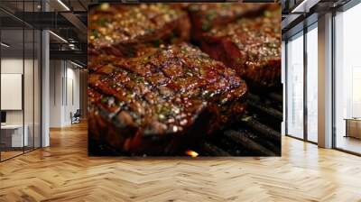 Marinated Sirloin Steak Grilled for 3 Minutes Wall mural