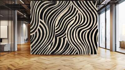 Modern Design Featuring Black Original Pattern in Op Art Style Wall mural