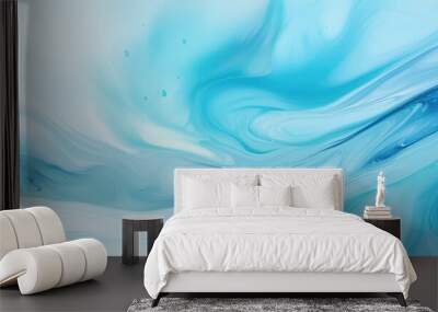 Multi colored pattern that repeats resembling gray and cyan tie dye with an artistic interpretation reminiscent of the sea and snow created using abstract textures and blue ink paint featur Wall mural