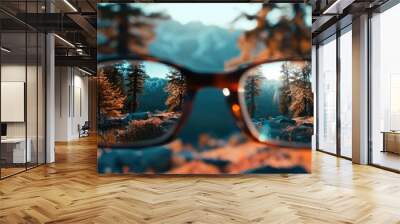 Nature viewed through glasses Wall mural