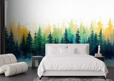 Pixelated computer technology backgrounds with a holiday themed nature inspired pattern Wall mural