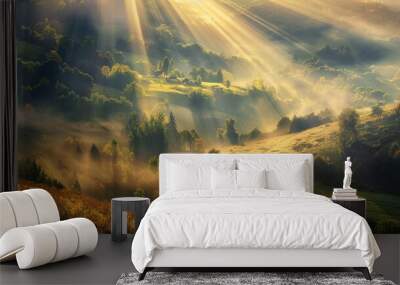 Scenic view illuminated by sunlight Wall mural