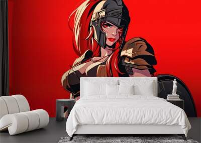 Spartan women are the essence of our esports team s mascot logo Wall mural