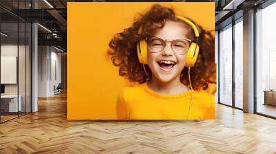 Spreading knowledge is the act of sharing information and it can bring joy and happiness to both children and teenagers Whether it s a happy teen girl wearing modern headphones or a funny k Wall mural