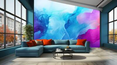 Watercolor stylization of brush strokes with varying sizes creates a color chaotic background in an abstract psychedelic manner Wall mural