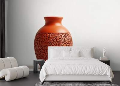 White background with clay vase Wall mural