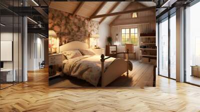 Country style bedroom interior Wall mural