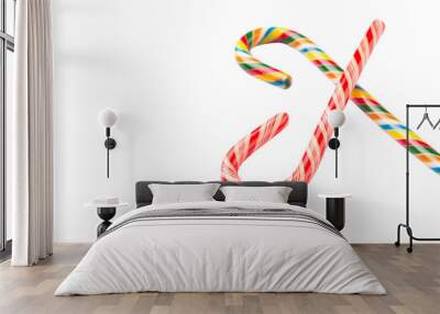 Christmas red and white and multicolored candy cane  Wall mural