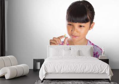 Young Girl And Medicine Tablets Wall mural