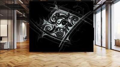 Decorative design element shaped with swirls Wall mural