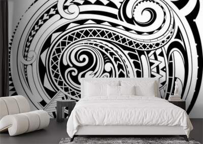 Polynesian style chest tattoo Wall mural