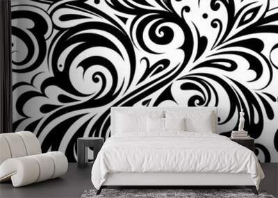 Seamless floral ornament Wall mural