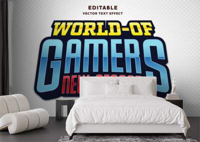  world of gamers editable text effect with modern and simple style Wall mural