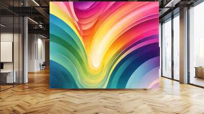 Blurred colored abstract gradient background, waves shape glowing abstract colorful background, ai Wall mural