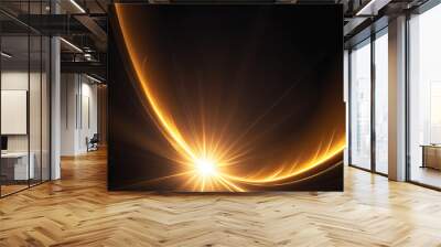 Flare light, effects sunlight, lens flare, light leaks, warm sun rays light effects, overlays or golden flare isolated on black background. effect, sunlight, ray, glow, bright, shine, sun. ai Wall mural