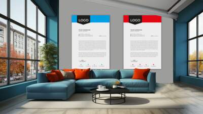 letterhead template, letterhead design, vector school hospital medical new simple unique minimalist elegant corporate letterhead template. 
 Wall mural