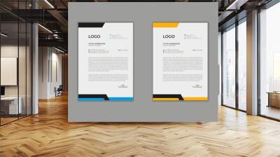 letterhead template, vector modern simple unique school hospital medical new minimalist elegant corporate letterhead design in professional style Wall mural