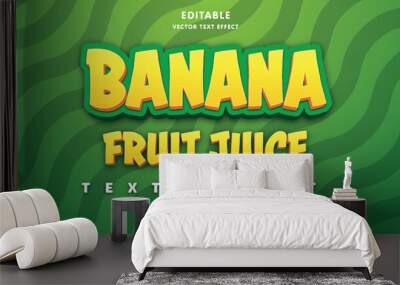 banana fruit juice editable text effect with modern and simple style, usable for logo or campaign title Wall mural