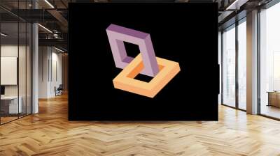 Abstract Geometry isometric logo design concept Wall mural