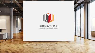 book logo design element vector illustration Wall mural